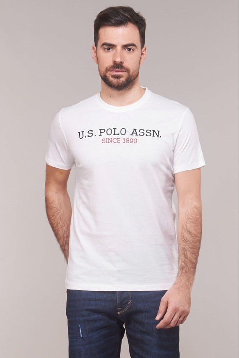 U.S.P.O.L.O A.S.S.N | BASIC INSTITUTIONAL EMBROIDERED T-SHIRT | WHITE ( END )
