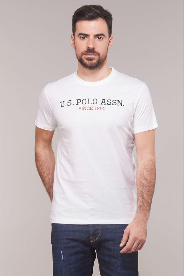 U.S.P.O.L.O A.S.S.N | BASIC INSTITUTIONAL EMBROIDERED T-SHIRT | WHITE ( END )