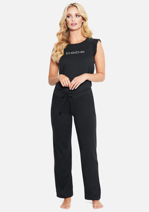 BEBE-WOMENS-PAJAMA SETS SHORTS SLEEVE | BLACK