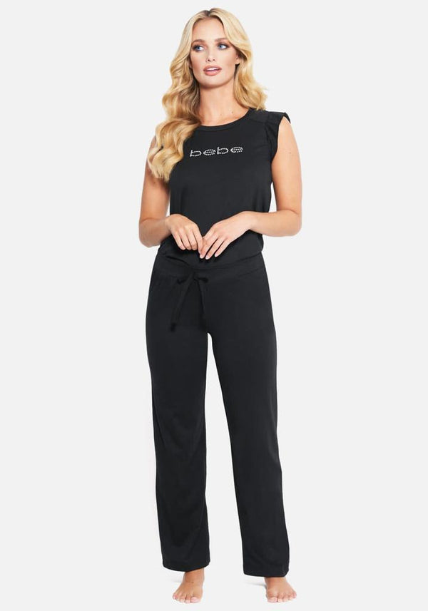 BEBE-WOMENS-PAJAMA SETS SHORTS SLEEVE | BLACK