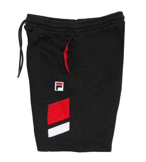 FILA-LOGO WITH STRIPS-MENS SHORTS | BLACK