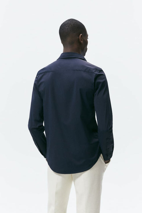 ZARA MENS PREMIUM COTTON SHIRT | NAVY BLUE