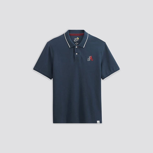 JULES TOUR DE FRANCE-COTTON-MEN-SHORT SLEEVE POLO | NAVY BLUE