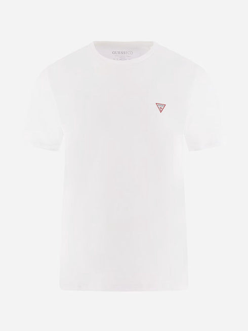 GUESS-SLIM FIT-ROUND NECK-LOGO | WHITE
