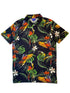 JACK & JONES. TROPICAL PRINT SHORT SLEEVE POLO SHIRT | BLACK