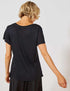 K.I.A.B.I-LADIES' SLOUCHY V-NECK T-SHIRT | BLACK