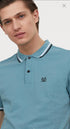 H&M MENS TIPPED POLO SHIRT WITH LOGO | SEA GREEN