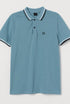 H&M MENS TIPPED POLO SHIRT WITH LOGO | SEA GREEN