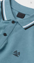 H&M MENS TIPPED POLO SHIRT WITH LOGO | SEA GREEN