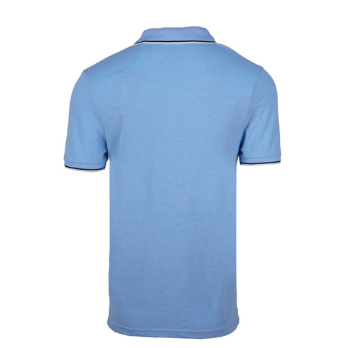 JULES PREMIUM-FLEXIBLE-RIBBED-SHORT SLEEVE-POLO SHIRT | SLUB SKY BLUE