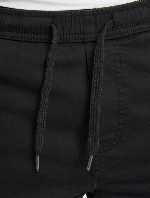 URBAN CLASSICS-MEN-SHORT HOBART STRETCH TWILL | BLACK
