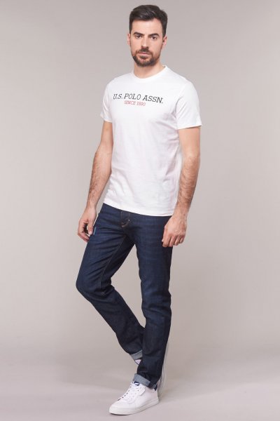 U.S.P.O.L.O A.S.S.N | BASIC INSTITUTIONAL EMBROIDERED T-SHIRT | WHITE ( END )