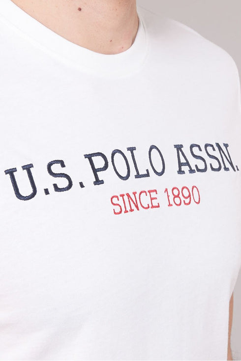 U.S.P.O.L.O A.S.S.N | BASIC INSTITUTIONAL EMBROIDERED T-SHIRT | WHITE ( END )