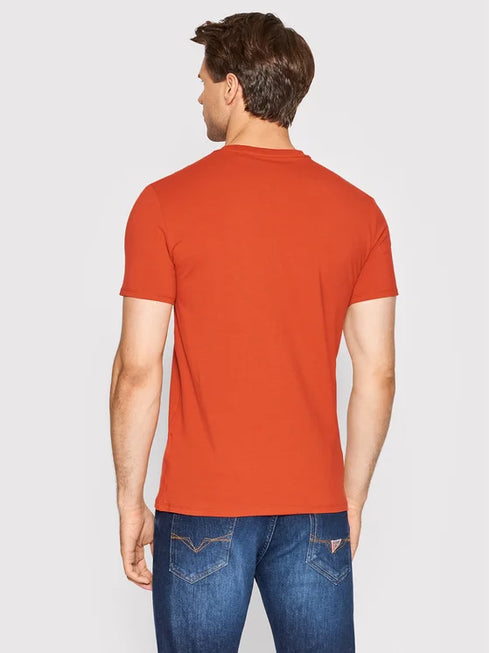 GUESS MEN'S ROT SUPER SLIM FIT T-SHIRT | CORAL ORANGE
