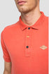REPLAY.- DYED C0TT0N PIQUET SHORT SLEEVE POLO | CORAL ORANGE