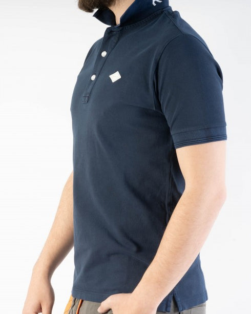 REPLAY.- DYED C0TT0N PIQUET SHORT SLEEVE POLO | NAVY BLUE