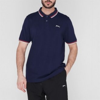 SLAZENGER - MEN'S POLO TIPPED SHIRT | DARK BLUE