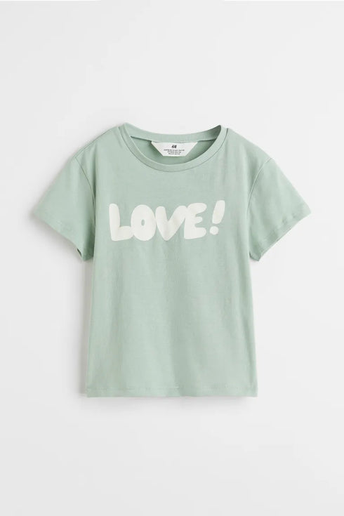 Light Grey H&M Kids Printed Jersey Top – Soft, comfy short-sleeve t-shirt for boys & girls. Perfect for everyday wear. Shop trendy kids' t-shirts now!
