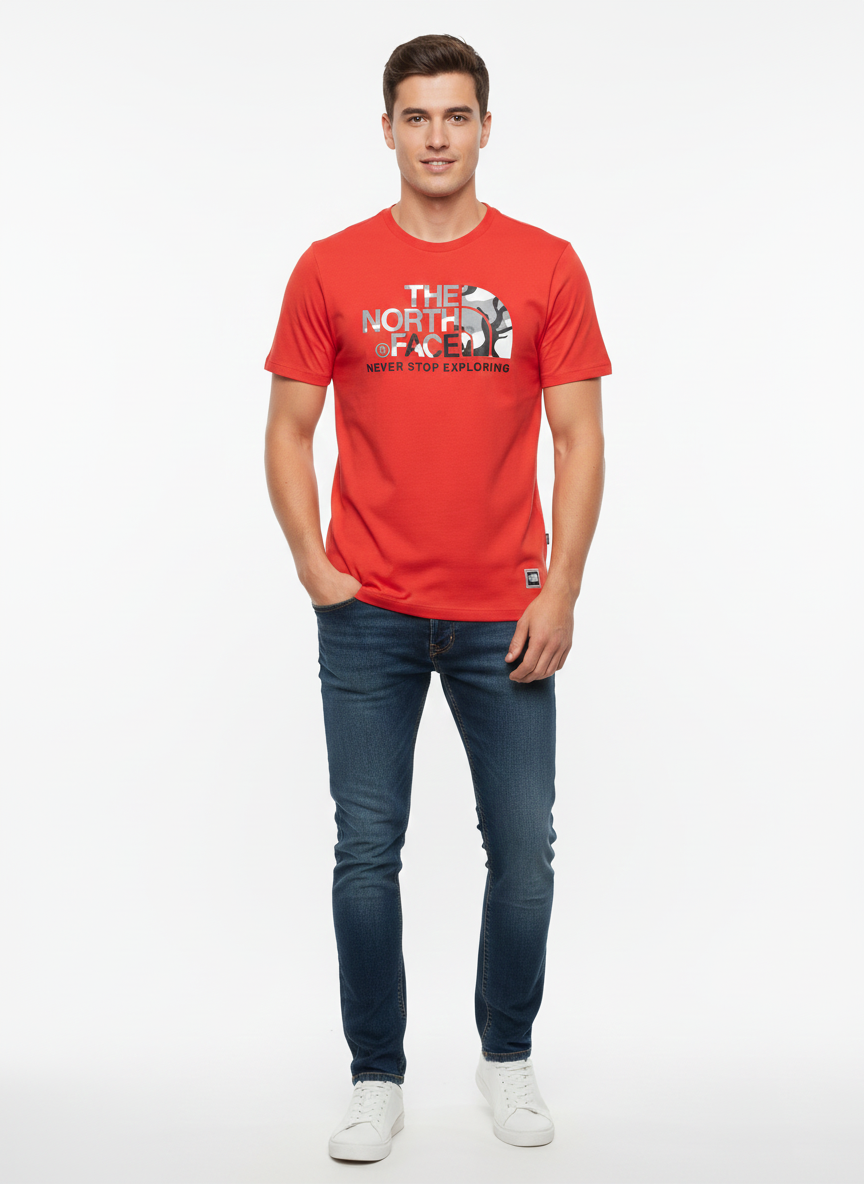 THE NORTH FACE MEN’S CLASSIC LOGO T-SHIRT | RED