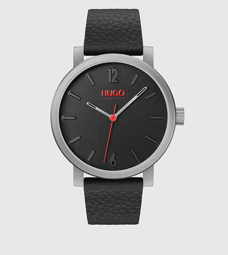 HUGO BOSS Men’s Rase Watch – Black Leather Strap, Luxury Analog Watch