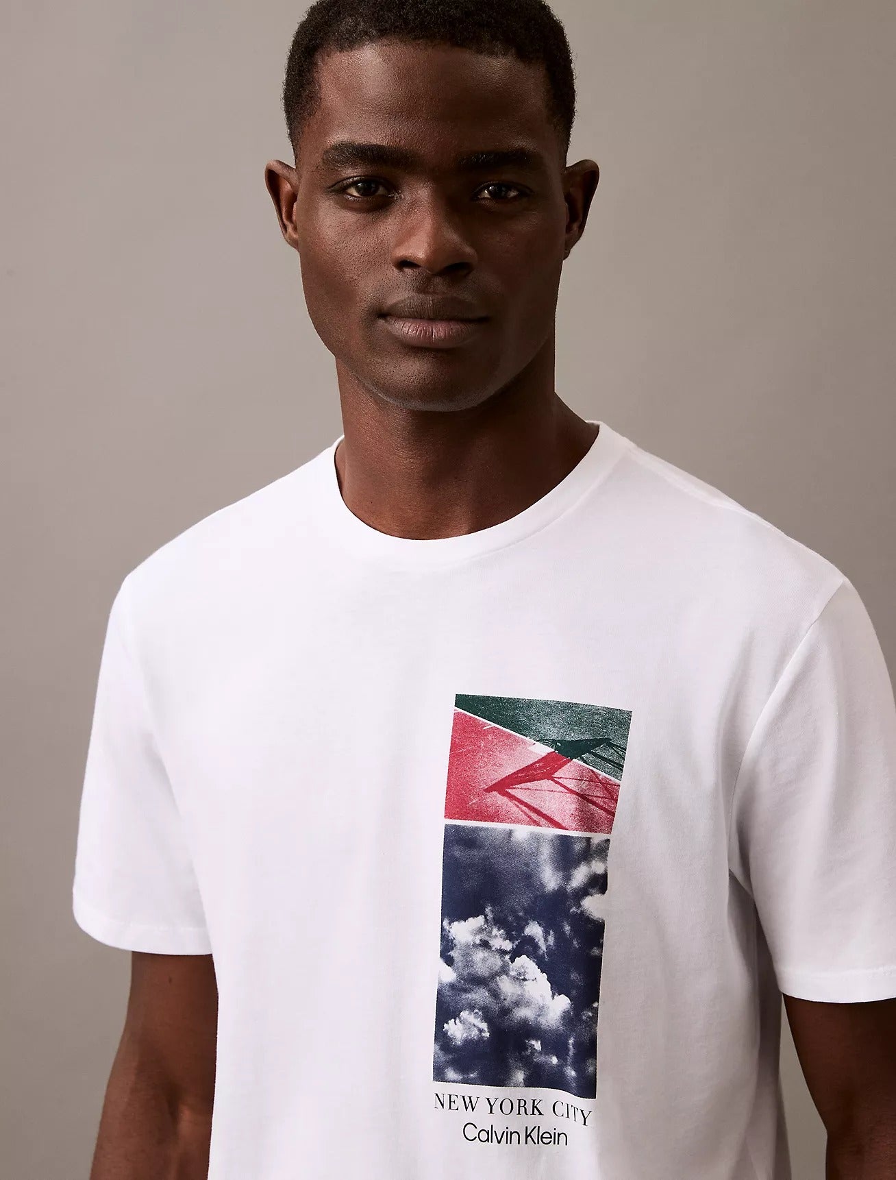 CALVIN KLEIN CLOUD GRAPHIC CLASSIC CREWNECK T-SHIRT | WHITE