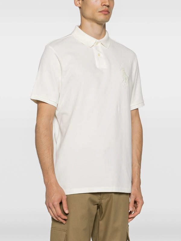 RALPH LAUREN - CLASSIC SLIM FIT BIG PONY MESH POLO SHIRT | WHITE