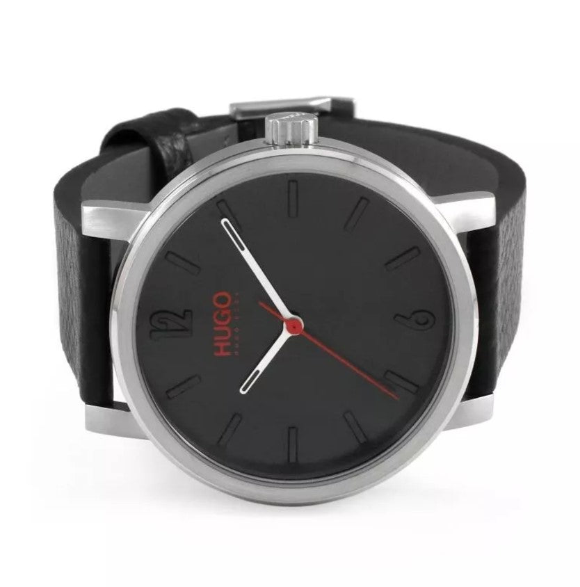 HUGO BOSS Men’s Rase Watch – Black Leather Strap, Luxury Analog Watch