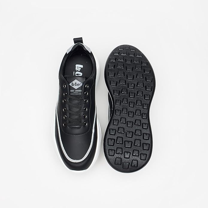 Lee Cooper Mens Textured Sneakers With Lace-Up Closure