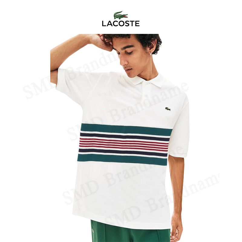 LACOSTE MEN SLIM SHORT SLEEVE EMBROIDERED LOGO SHIRT | WHITE