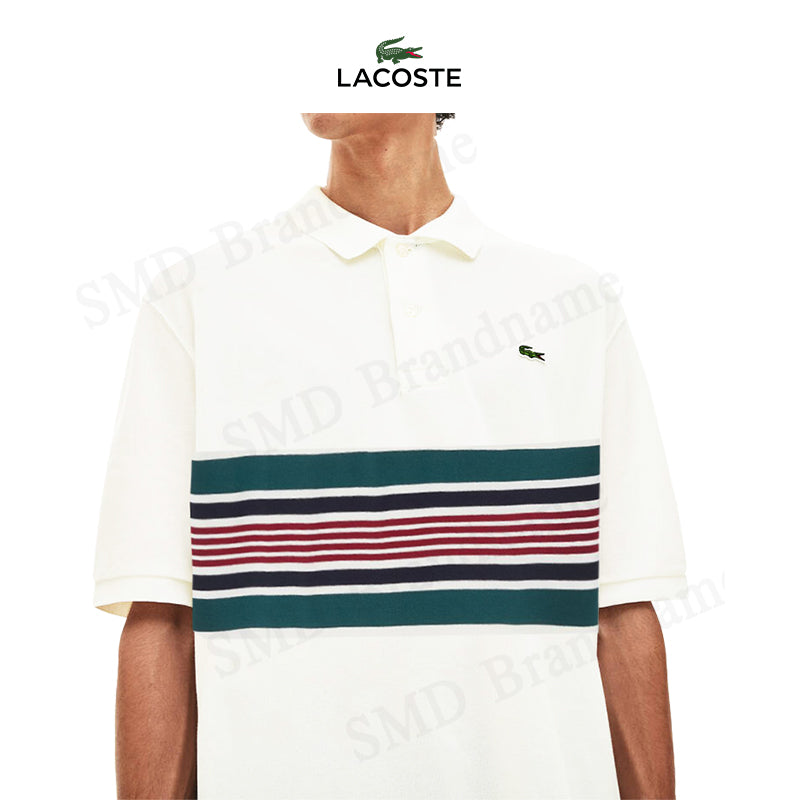 LACOSTE MEN SLIM SHORT SLEEVE EMBROIDERED LOGO SHIRT | WHITE