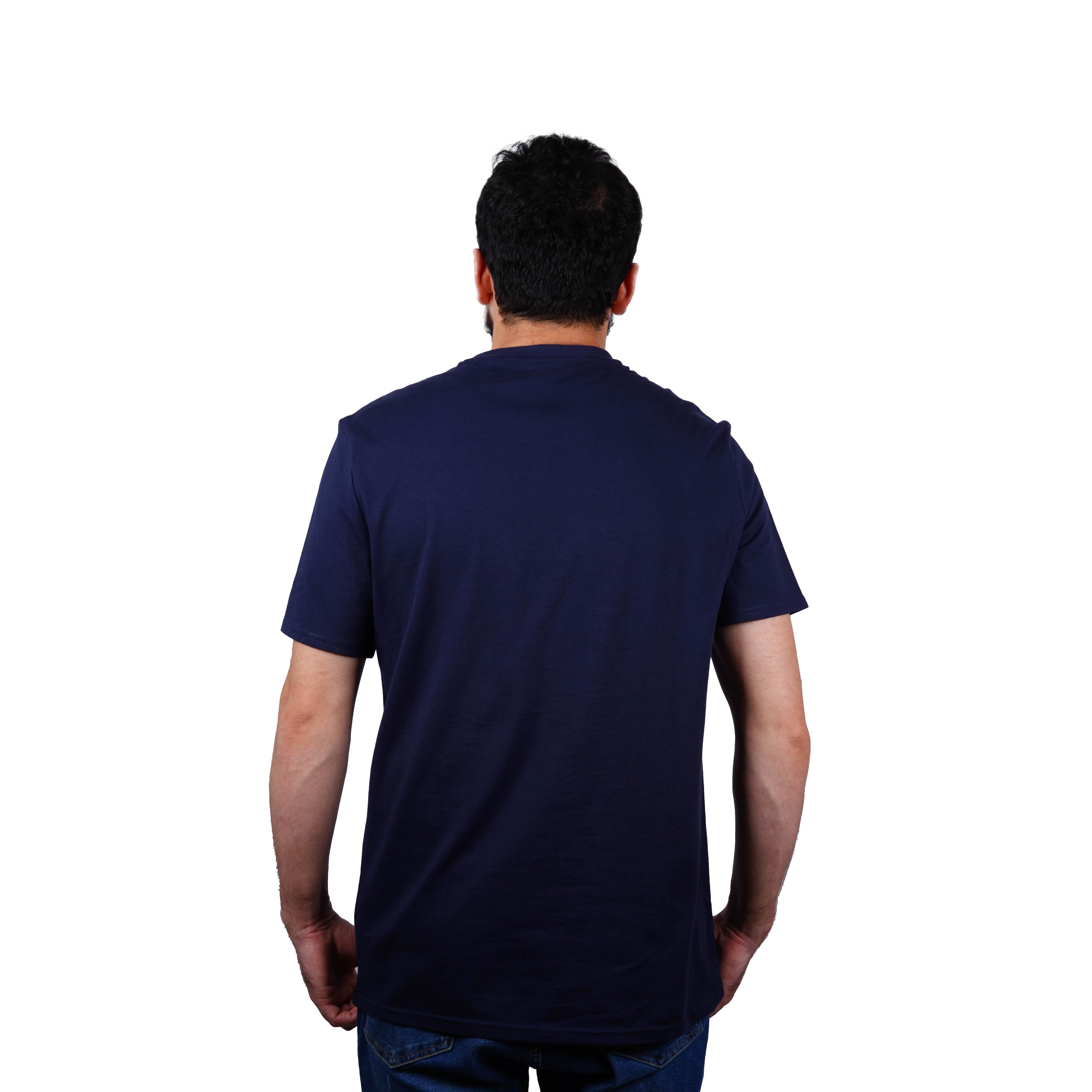 GUESS FRONT LOGO REGULAR FIT T-SHIRT | D.BLUE