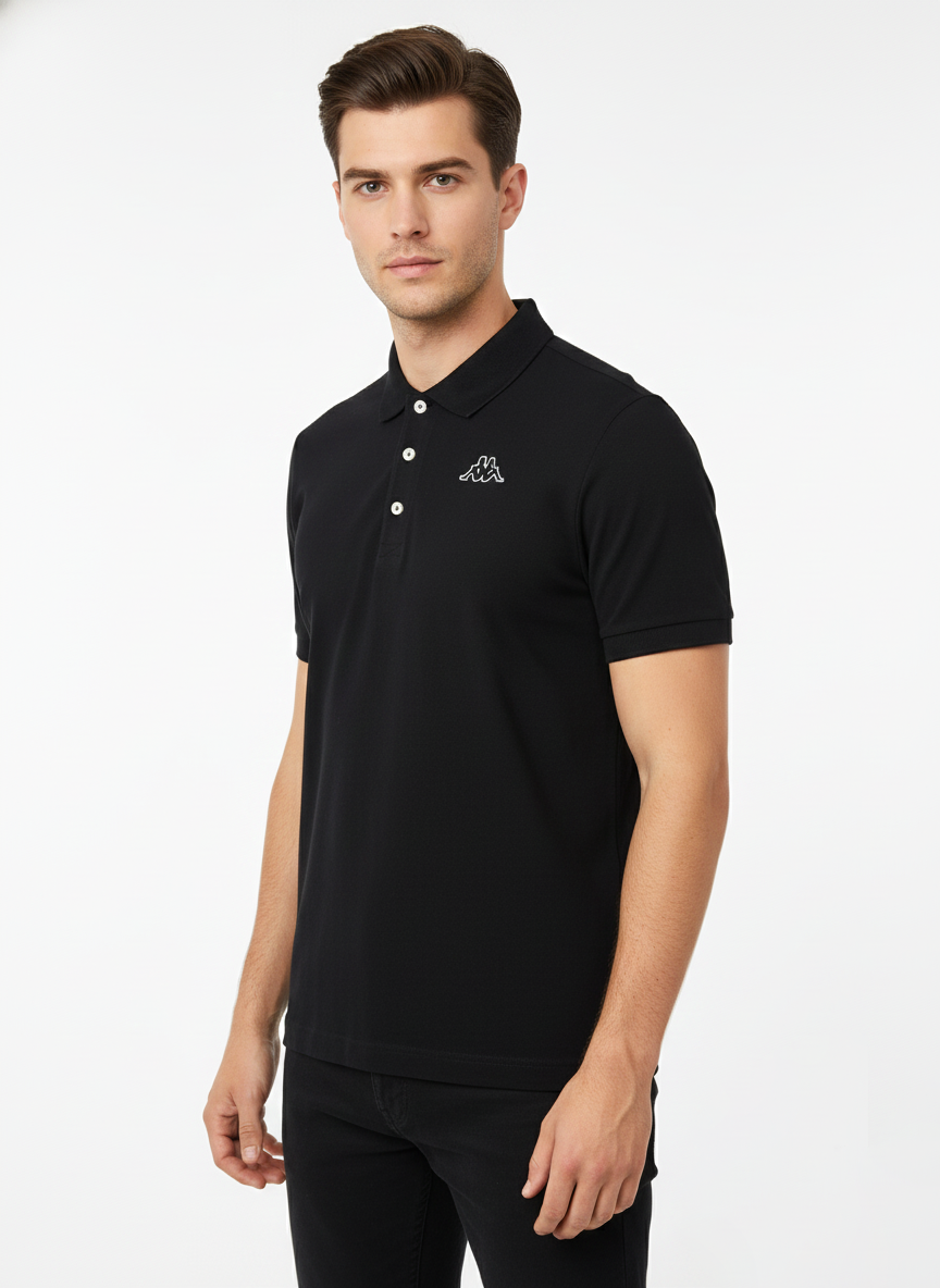 KAPPA CLASSIC POLO SHIRT FOR MEN | BLACK