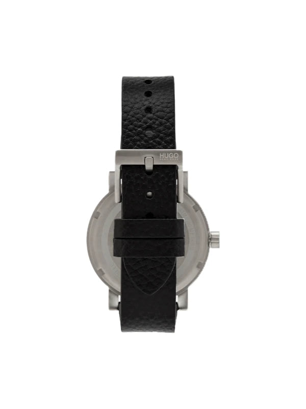 HUGO BOSS black leather strap watch for men