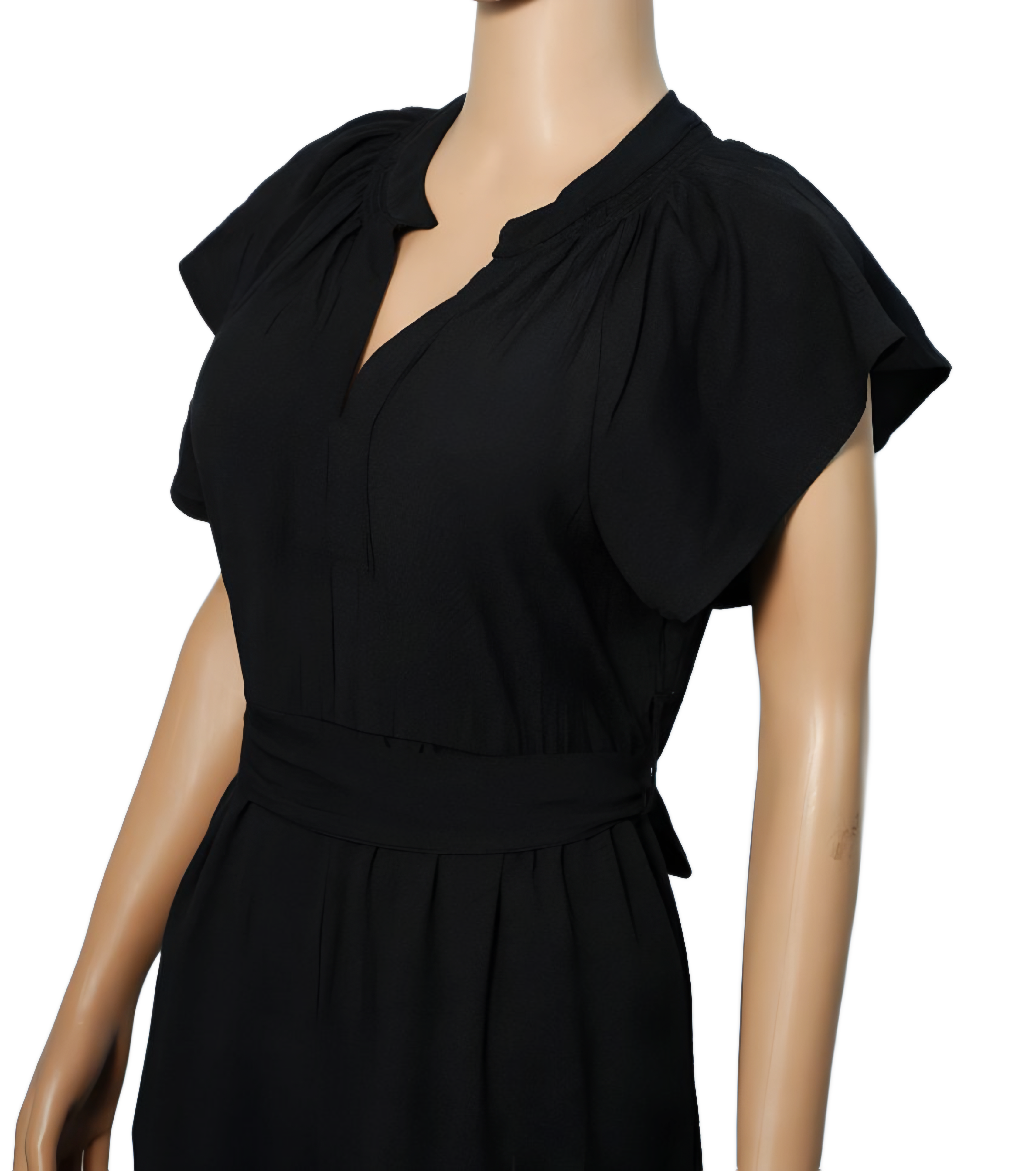 CALVIN KLEIN WOMENS SLEEVELESS WRAP JUMPSUIT | BLACK