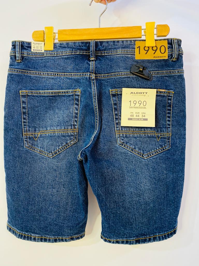 ALCOTT BERMUDA BASIC SLIM MEN SHORTS | DENIM BLUE