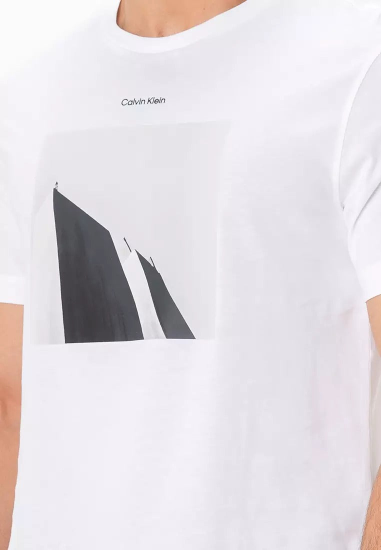 CALVIN KLEIN JEANS SLIM FIT MONO LOGO TEE SHIRT | WHITE