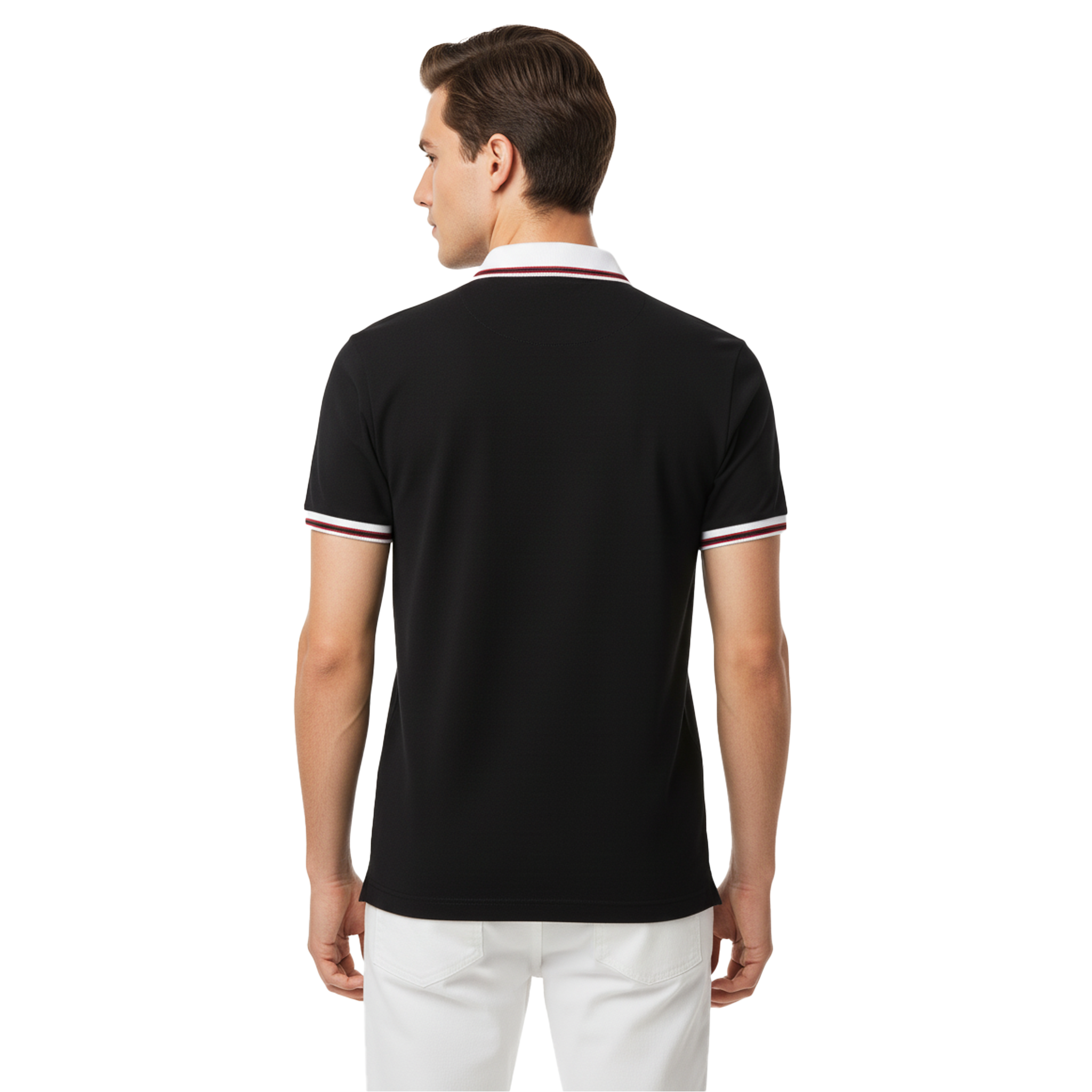 LACOSTE MEN SLIM FIT CLASSIC STRIPED POLO SHIRT | BLACK