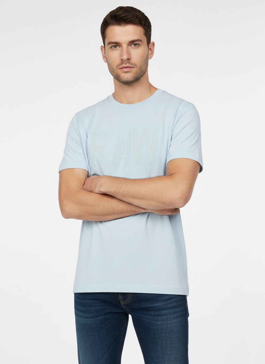 G-STAR RAW MEN’S PREMIUM LOGO T-SHIRT | LIGHT BLUE
