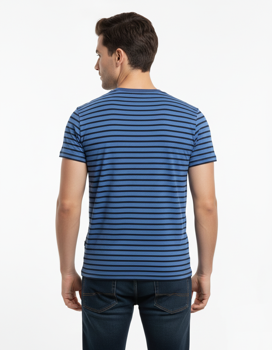 G-STAR RAW MEN’S PREMIUM STRIPED COTTON T-SHIRT | BLUE