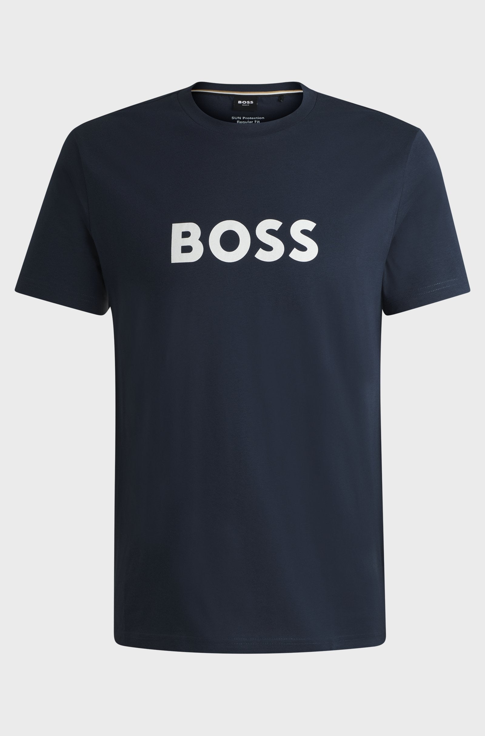 HUGO BOSS COTTON JERSEY REGULAR-FIT T-SHIRT WITH SPF 50+ UV PROTECTION | DARK BLUE