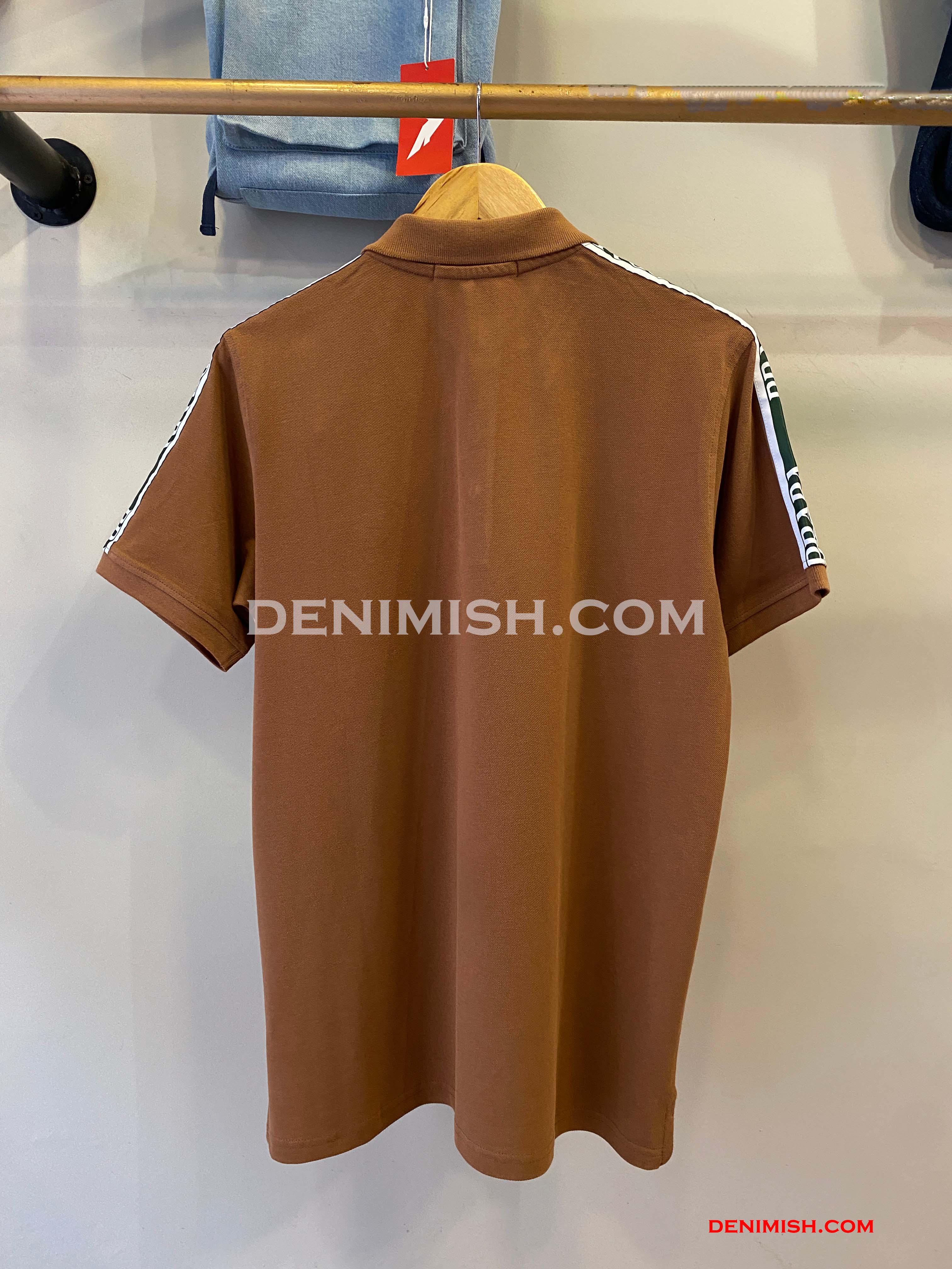 PRADA PIQUE MEN'S PLAIN TRIANGLE LOGO POLO | BROWN