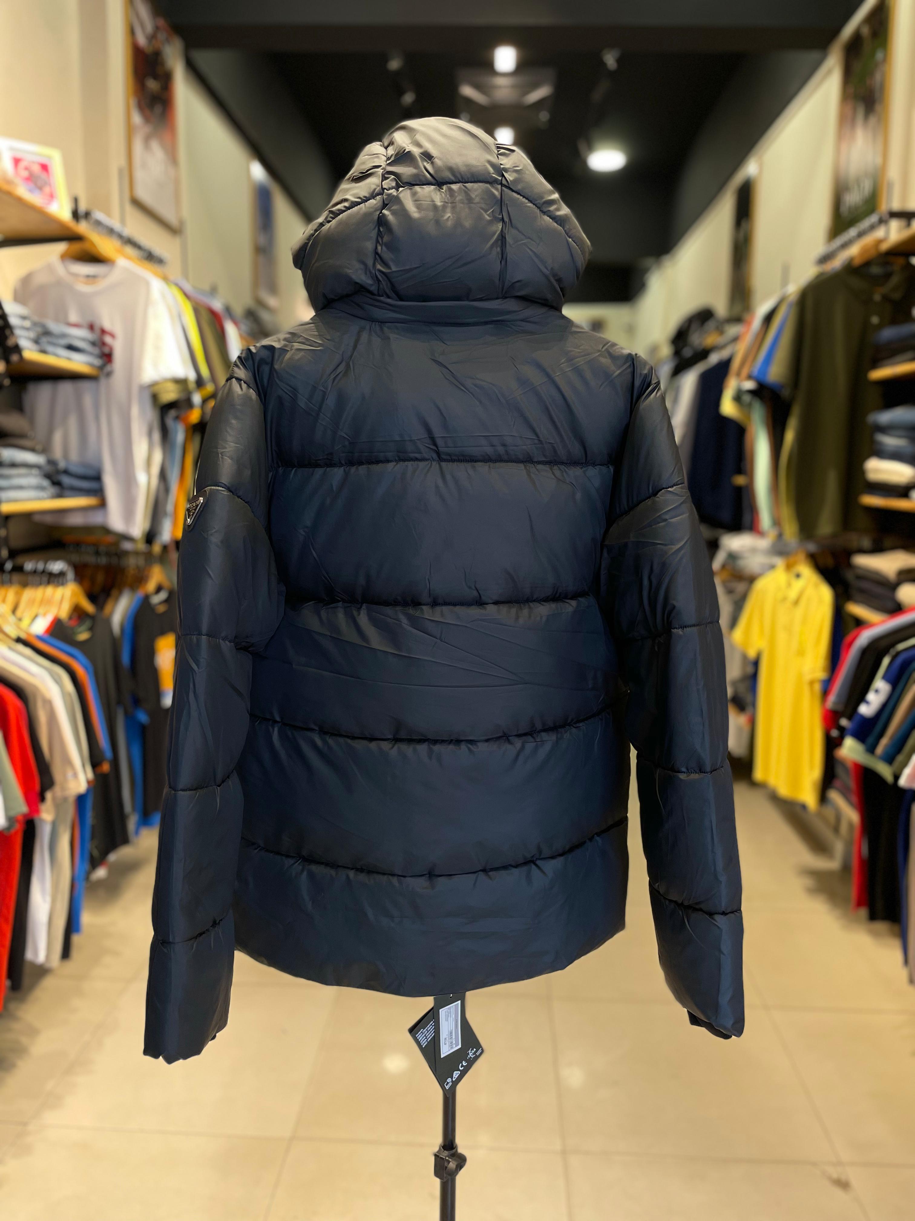 PRADA LUXURY PUFFER JACKET WITH PREMIUM LEATHER DETAILING | BLACK