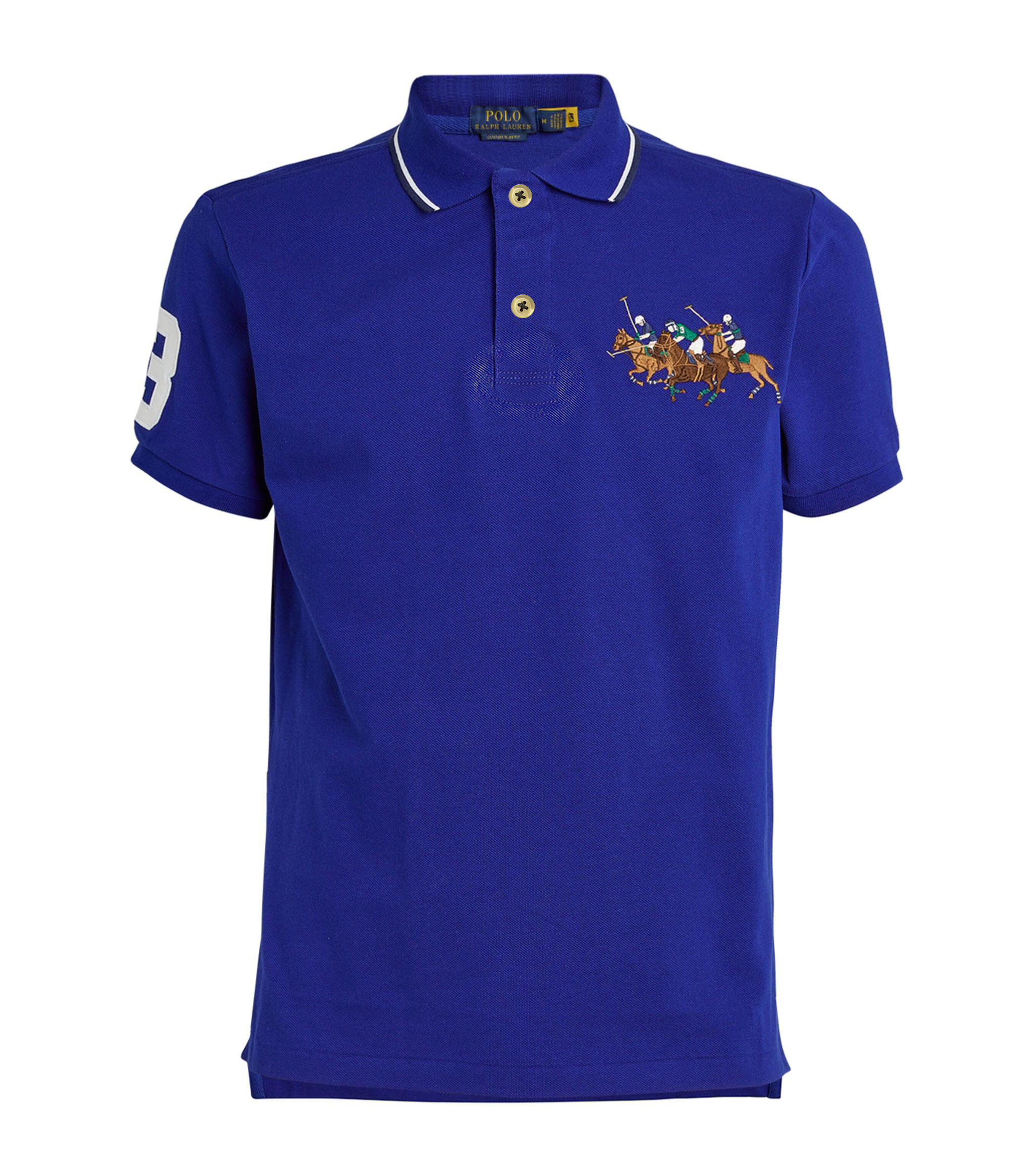 RALPH LAUREN CUSTOM FIT TRIPLE PONY POLO | ROYAL BLUE
