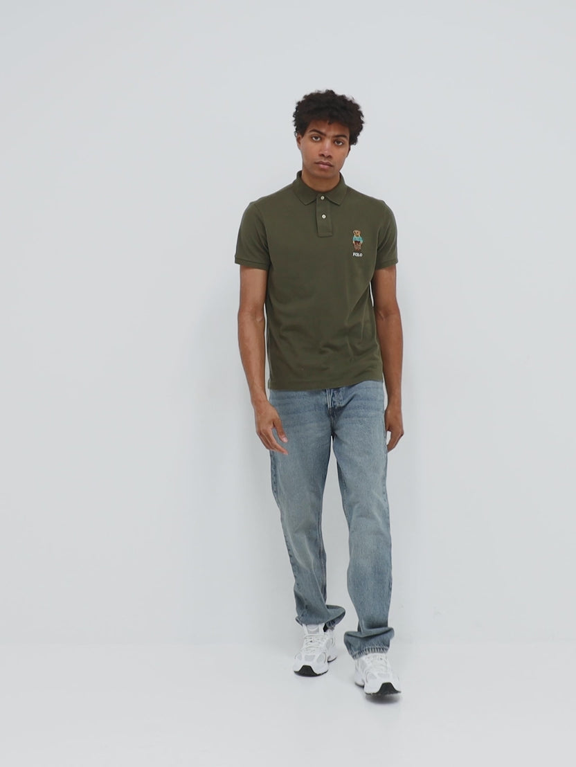 RALPH LAUREN - CUSTOM FIT POLO BEAR POLO SHIRT | GREEN