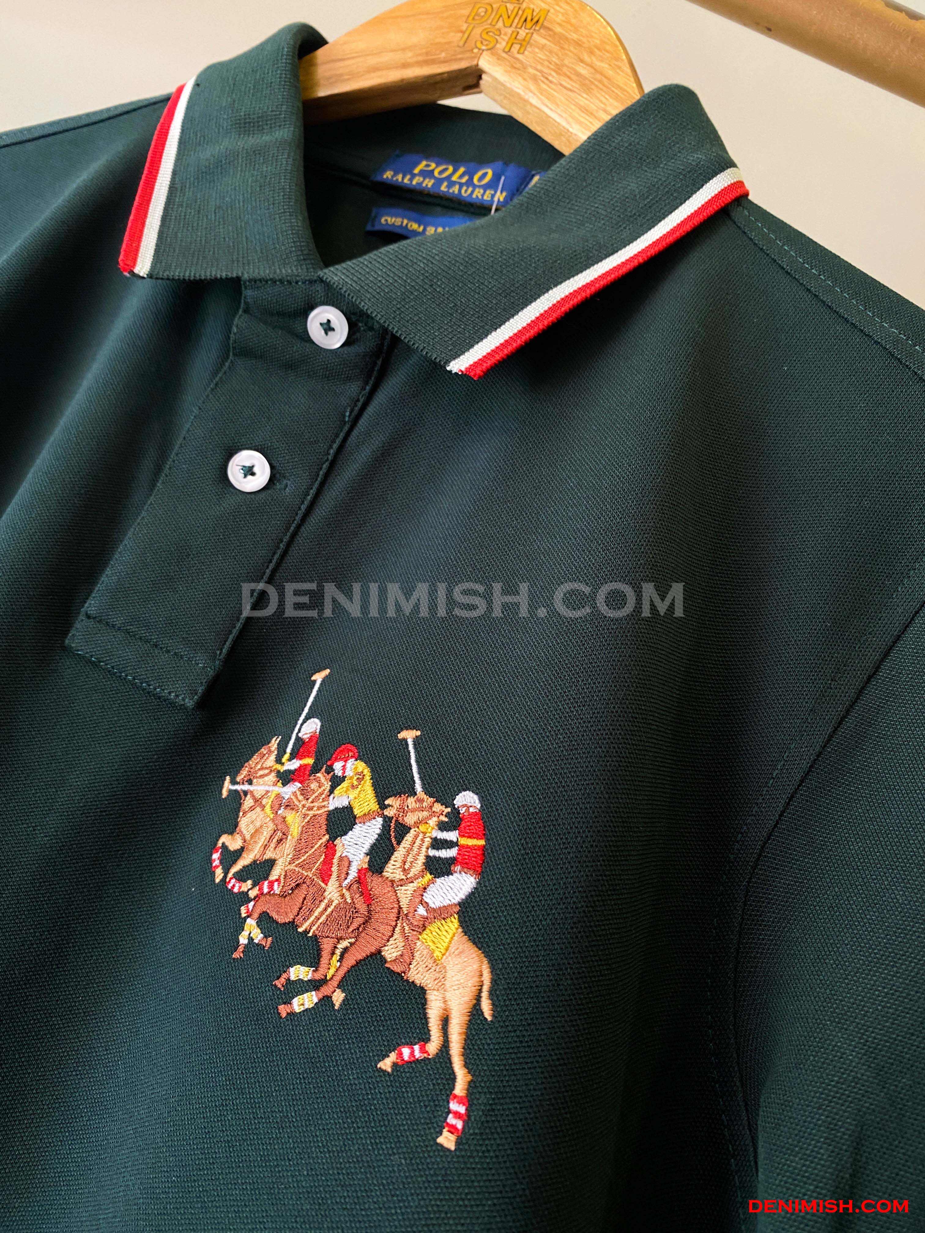 RALPH LAUREN CUSTOM FIT TRIPLE PONY POLO | GREEN