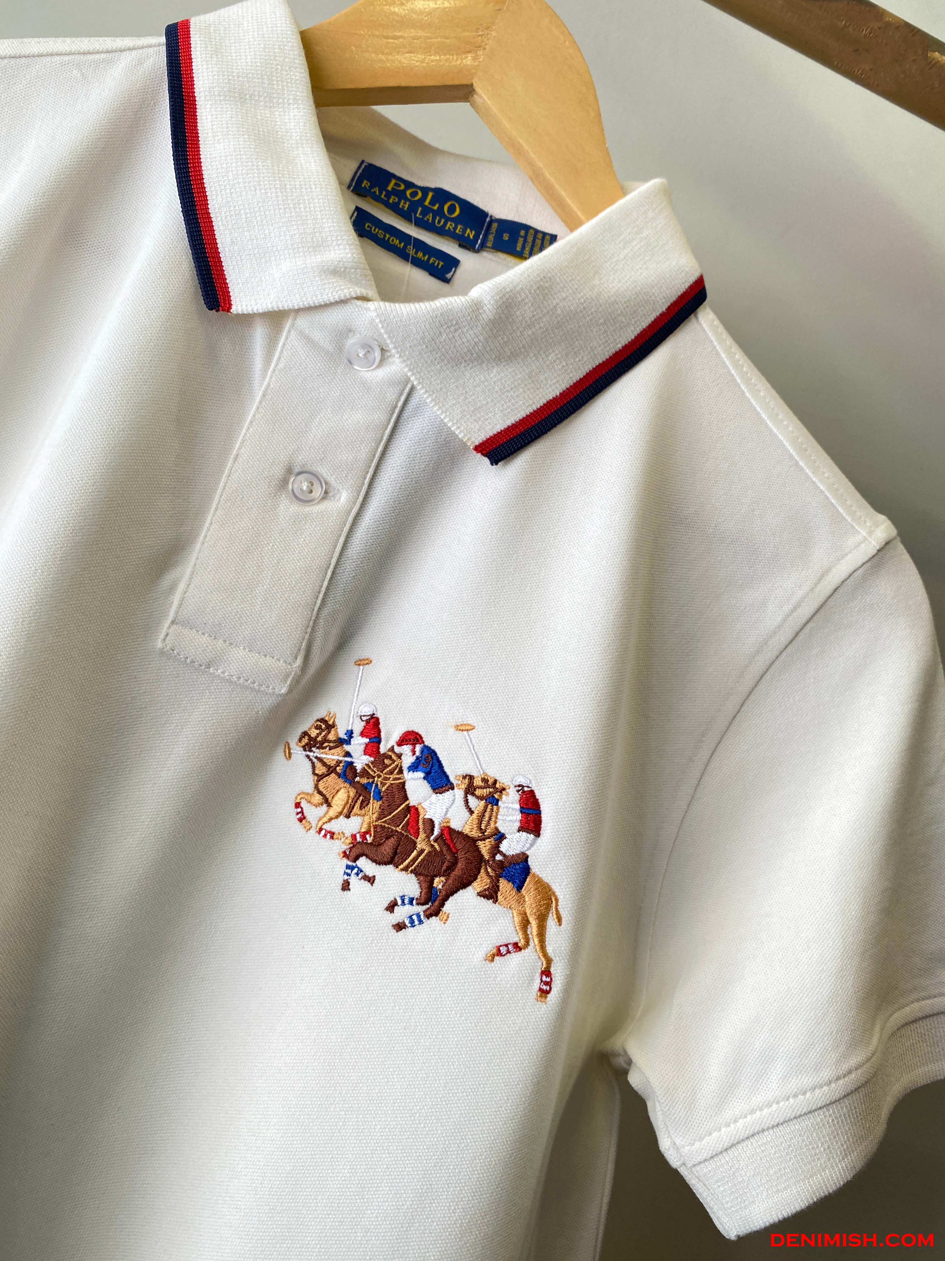 RALPH LAUREN CUSTOM FIT TRIPLE PONY POLO | WHITE