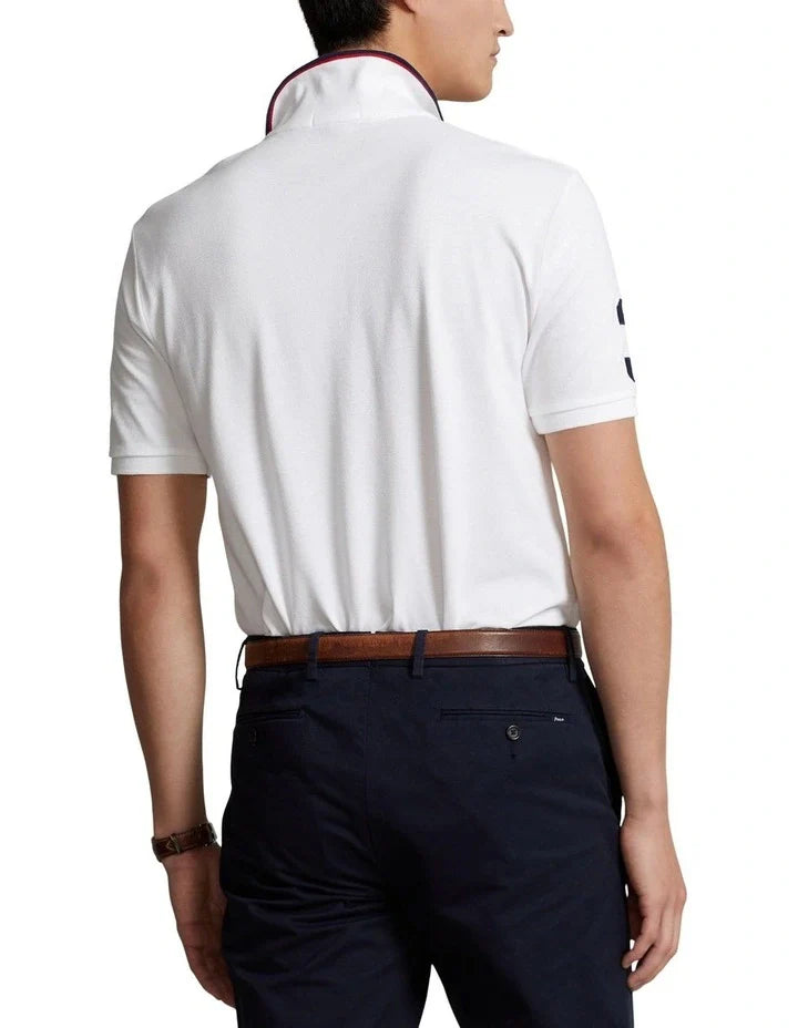 RALPH LAUREN CUSTOM FIT TRIPLE PONY POLO | WHITE