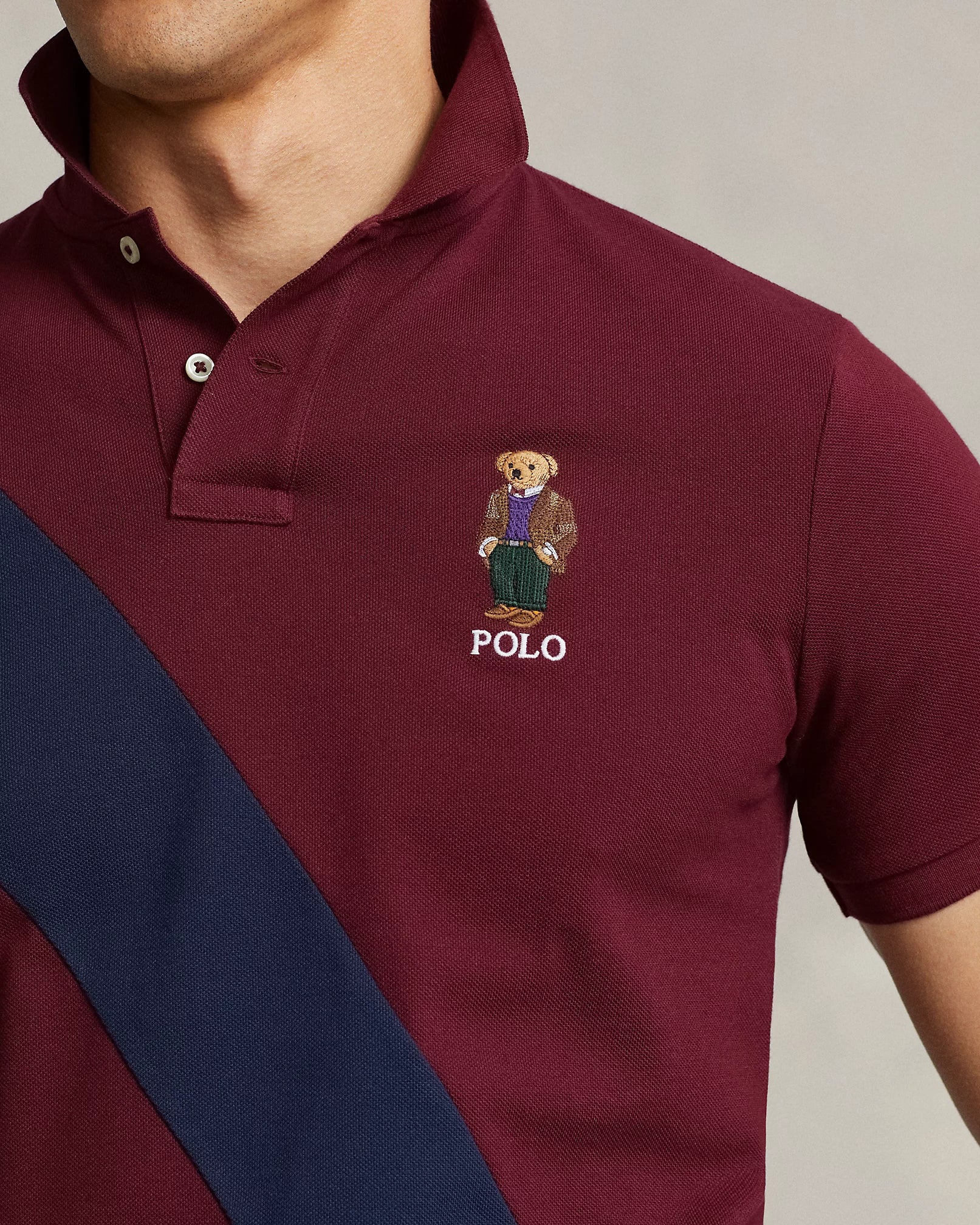 RALPH LAUREN - CUSTOM FIT POLO BEAR POLO SHIRT | MAROON