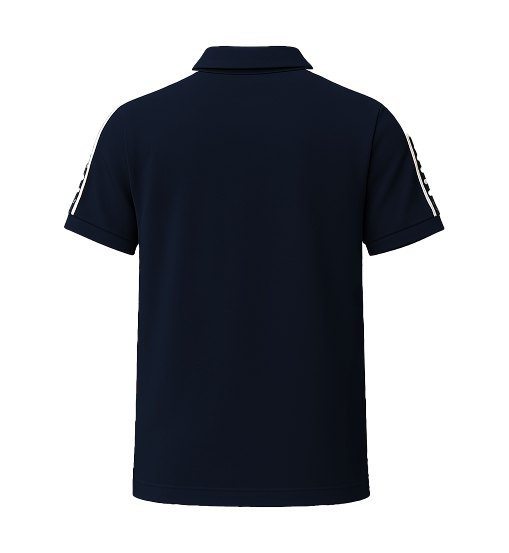 PRADA PIQUE MEN'S PLAIN TRIANGLE LOGO POLO | NAVY