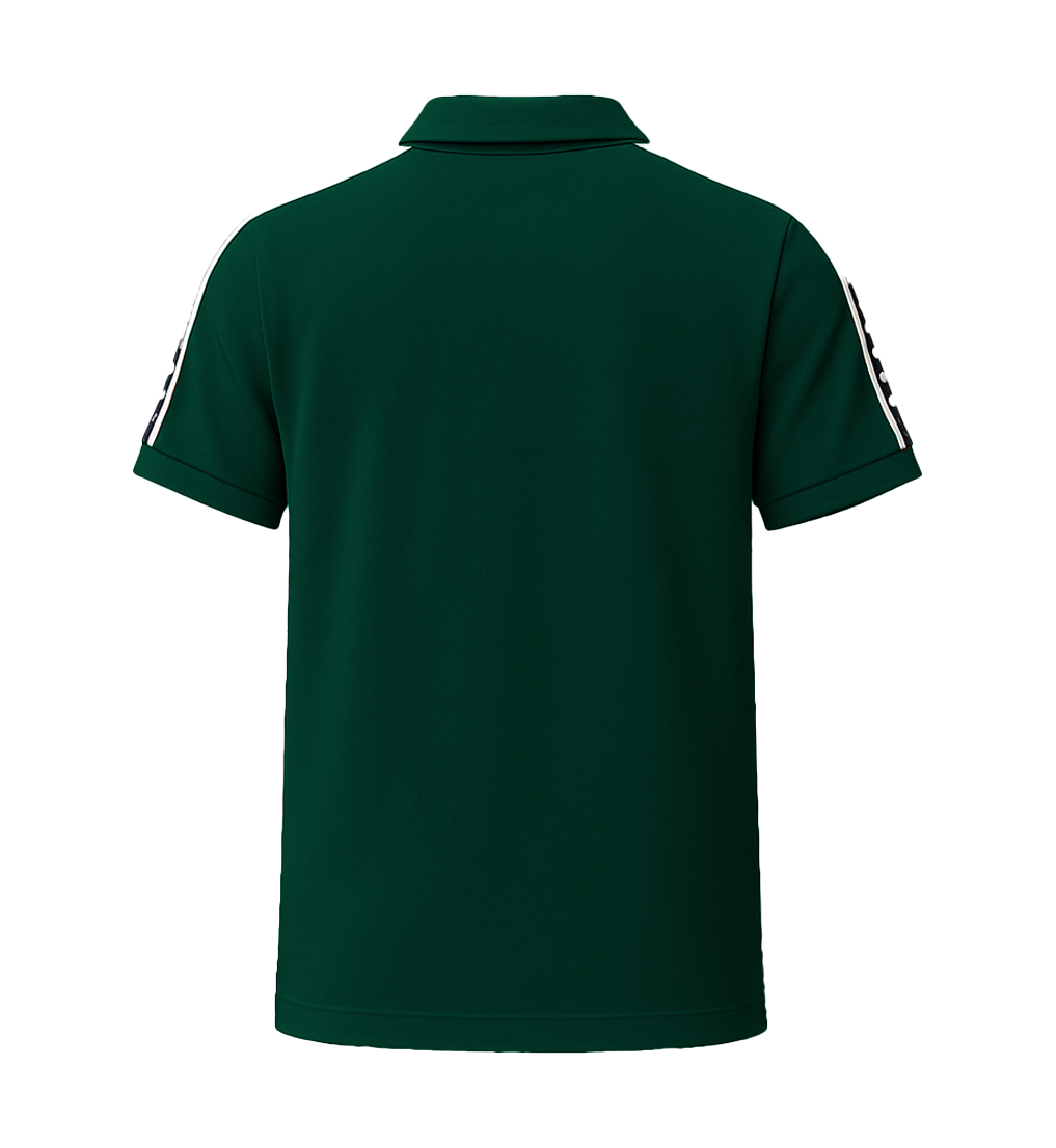 PRADA PIQUE MEN'S PLAIN TRIANGLE LOGO POLO | GREEN